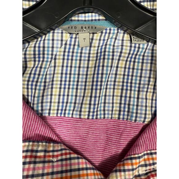 Ted Baker London Red Microstripe Polo Shirt Size 7 (XL) - Picture 7 of 8